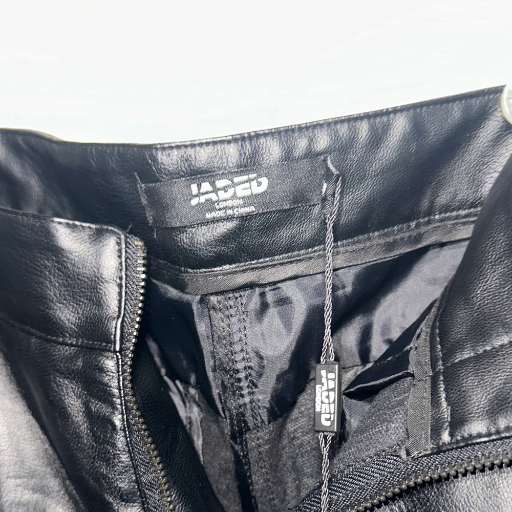 Jade Black Leather-Style Trousers - Picture 2 of 8